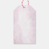 フローラ〔雄ジカの〕枝角赤面ピンク&金ゴールドガールズ誕生日 ギフトタグ (裏面)