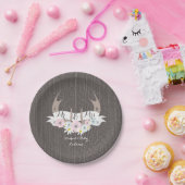 フローラ〔雄ジカの〕枝角+バーンウッド結婚ズ ペーパープレート (パーティー)