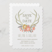 フローラ〔雄ジカの〕枝角 | 日付素朴の保存 セーブザデート (正面/裏面)