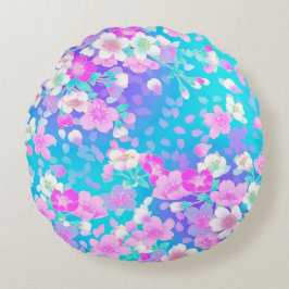 フローラ（青） ラウンドクッション