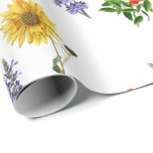 フローラ(鳥)ショウジョウコウカンチョウフラワーラベンダーヒマワパタン ラッピングペーパー (ロールコーナー)