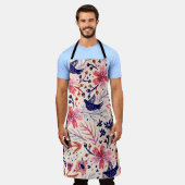 フローラ、鳥、ヴィンテージシームレスなパターン。 エプロン (着用した状態)