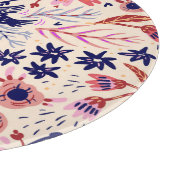 フローラ、鳥、ヴィンテージシームレスなパターン。 カッティングボード (角)