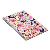 フローラ、鳥、ヴィンテージシームレスなパターン。 ノートブック (右側)