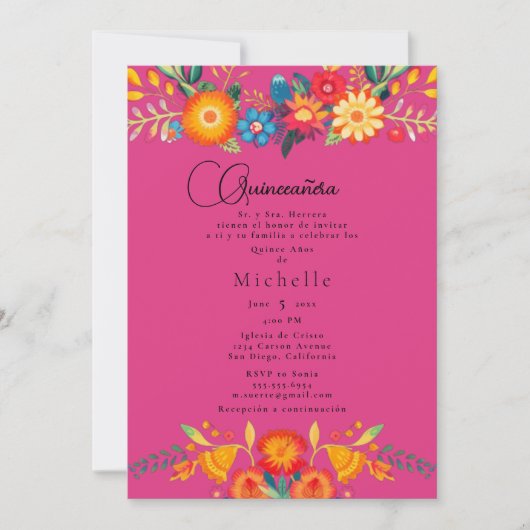 フローラ – 15th誕生日クシナエラ 招待状 (正面)