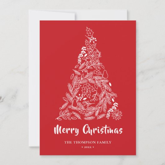 フローラ | Poinsettia Pine Bough Red シーズンカード (正面)