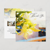 *~*フローラ- QRフォトエレガントAR15アート結婚s サンキューカード (正面/裏面)