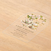 フローラAベビーは赤ちゃんシャワーを醸造している アクリル招待状 (レイダウン)