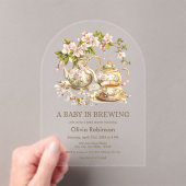 フローラAベビーは赤ちゃんシャワーを醸造している アクリル招待状 (インサイチュ (ポータブル))