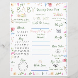 フローラABCアルファベビーシャワー推測ゲーム