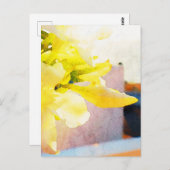 *~*フローラAP10イエローピーチウォーターカラーフラワー ポストカード (正面/裏面)