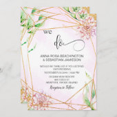 *~*フローラAR15幾何学的QR RSVPを結婚行う 招待状 (正面/裏面)