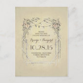 フローラarchヴィンテージrustic日付を保存 案内ポストカード (正面)