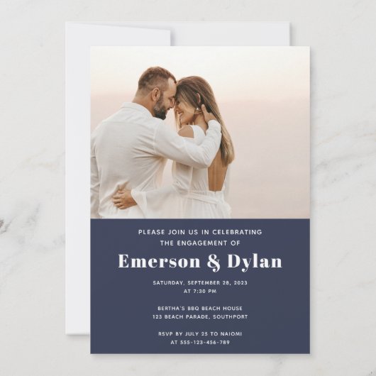 フローラArch 2フォト婚約パーティ招待状 招待状 (裏面)