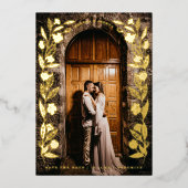 フローラArch Photo日付の保存 箔招待状 (正面)