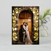 フローラArch Photo日付の保存 箔招待状 (立ち正面)