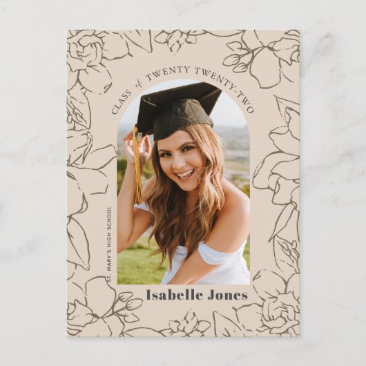 フローラArch Tan写真卒業発表 案内ポストカード (正面)