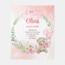 フローラarch teddy bearベビー統計ベビーブランケット