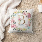 フローラBモノグラム及びフローラリース クッション (ブランケット)