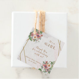 フローラBaby Girl Showerありがとう フェイバータグ