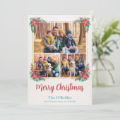 フローラBohoクリスマスフォトカード、金ゴールド枠 シーズンカード (スタンド正面)