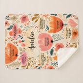 フローラBoho聖書の聖句と名前 シェルパブランケット (正面(横))