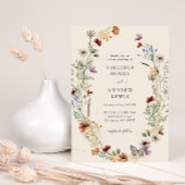 フローラBoho QRコー結婚ド 招待状