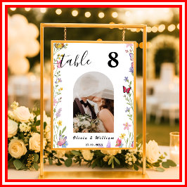 フローラBoho Wildflower結婚のPHOTOテーブル番号 ポスター