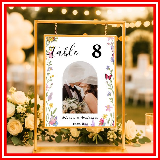 フローラBoho Wildflower結婚のPHOTOテーブル番号 ポスター