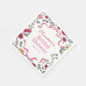 フローラBow She's Linging the Knotブライダルシャワー スタンダードランチョンナプキン (角)