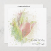 *～*フローラCalla Lily AR12 PHOTO RSVP + QR結婚 招待状 (正面/裏面)