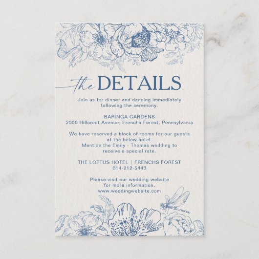 フローラChinoiserieの結婚詳細エンクロージャカード エンクロージャーカード (正面)