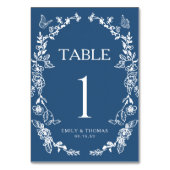 フローラChinoiserie結婚のテーブル番号カード テーブルナンバー (正面)