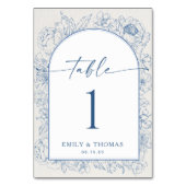 フローラChinoiserie結婚のテーブル番号カード テーブルナンバー (正面)