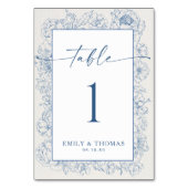 フローラChinoiserie結婚のテーブル番号カード テーブルナンバー (正面)