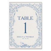 フローラChinoiserie結婚のテーブル番号カード テーブルナンバー (裏面)