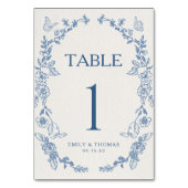 フローラChinoiserie結婚のテーブル番号カード テーブルナンバー (裏面)