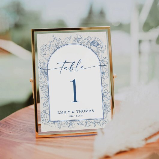 フローラChinoiserie結婚のテーブル番号カード テーブルナンバー