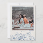 フローラChinoiserie結婚式Dateカードを保存 セーブザデート (裏面)