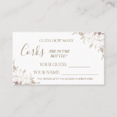 フローラCorksブライダルシャワーカードゲーム数 プレイスカード (正面)