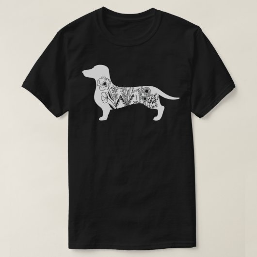 フローラDaschund犬フローラ犬Women Daschund Tシャツ (デザイン正面)