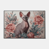 フローラDelight Sphynx Cat, Sphynx Flowers Welcome ドアマット (正面)