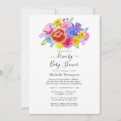 フローラFiesta Drive Byブライダルまたはベビーシャワー 招待状 (正面)