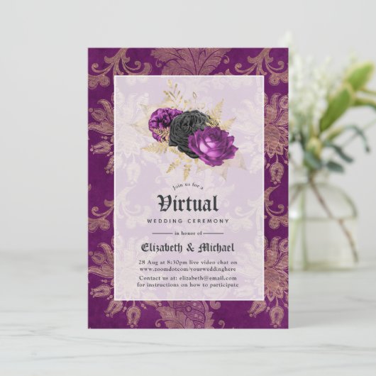 フローラGothic Online 結婚 Virtual 招待状 (スタンド正面)