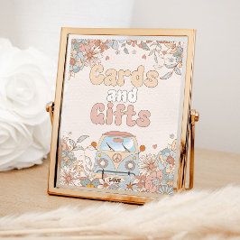 フローラGroovyレトロヒッパイシャワーカードとギフト ポスター