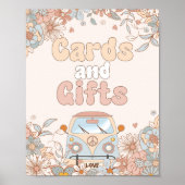 フローラGroovyレトロヒッパイシャワーカードとギフト ポスター (正面)