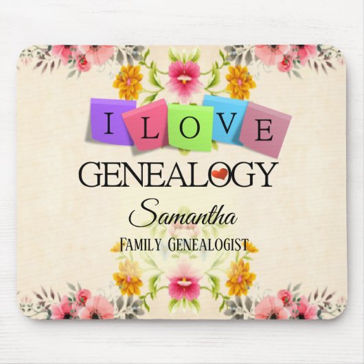 フローラIラブ系図学マウスパッド マウスパッド (正面)