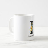 フローラI編集可能な名前を持つモノグラムマグ コーヒーマグカップ (正面左)