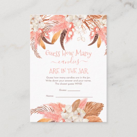 フローラJarゲームカード内のキャンディの数を推測 名刺 (正面)