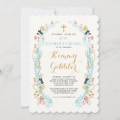 フローラLaurelフレーム《キリスト教》洗礼式や命名式の招待 招待状 (正面)